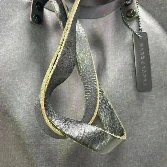 MARC JACOBS Black Tote Leather Straps Vinyl Sturdy Large Purse Women - Picture 7 of 9